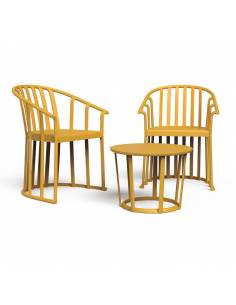 Conjunto de muebles de jardín Raff Toscano de resina. 2 sillones + mesa