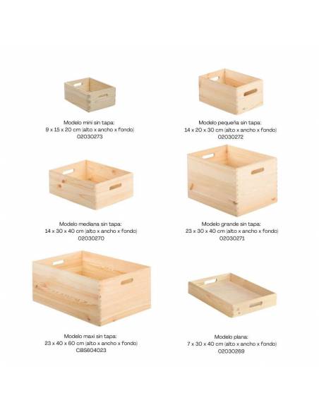 Caja de Madera sin Tapa de Pino Macizo - ASTIGARRAGA