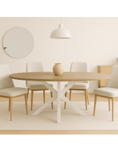 Mesa Comedor Ovalada - 140x80x75 cm - Modelo Stacy - Hibuhome 2