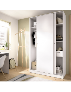 Armario 2 Puertas Correderas Plus 120  120x204x50 cm  Blanco