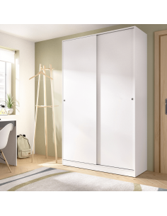 Armario 2 Puertas Correderas Plus 120  120x204x50 cm  Blanco 2