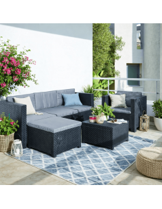 Conjunto de Exterior de Sofá + 2 Sillones + Puff + Mesa Baja Manhattan - SP BERNER 2