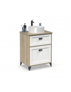 Mueble de Lavabo Toscana 60 cm Roble/Cambrian con Lavabo - Pitarch