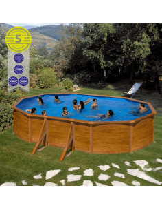 Piscina Acero Ovalada 500x300x120 cm Efecto Madera con Depuradora 2