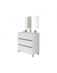 Mueble de baño Kalma blanco con espejo sin lavabo  Mueble lavabo 80 cm 2