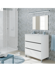 Mueble de baño Kalma blanco con espejo sin lavabo  Mueble lavabo 80 cm