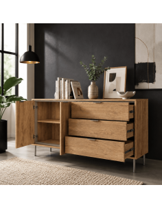 Aparador Sforza Roble Natural 160 cm HibuHome | Envío Gratis 2