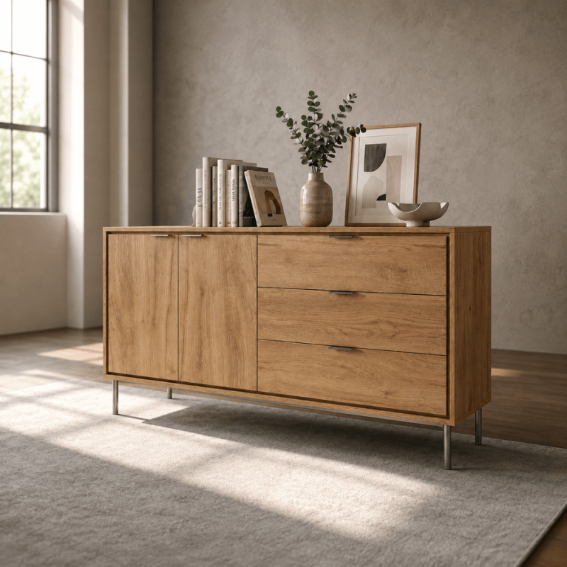 Aparador Sforza Roble Natural 160 cm HibuHome | Envío Gratis