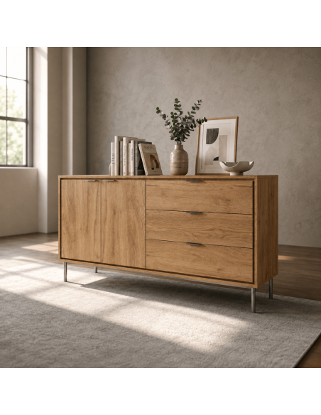 Aparador Sforza Roble Natural 160 cm HibuHome | Envío Gratis