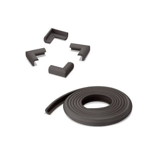 Protector de cantos adhesivo acolchado - marron (rollo 2m) + 4 esquineras 2