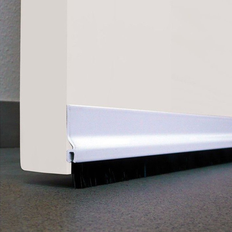 Burlete para Bajo de Puerta Adhesivo de Aluminio con Labio - Burcasa - Blanco - 92 cm
