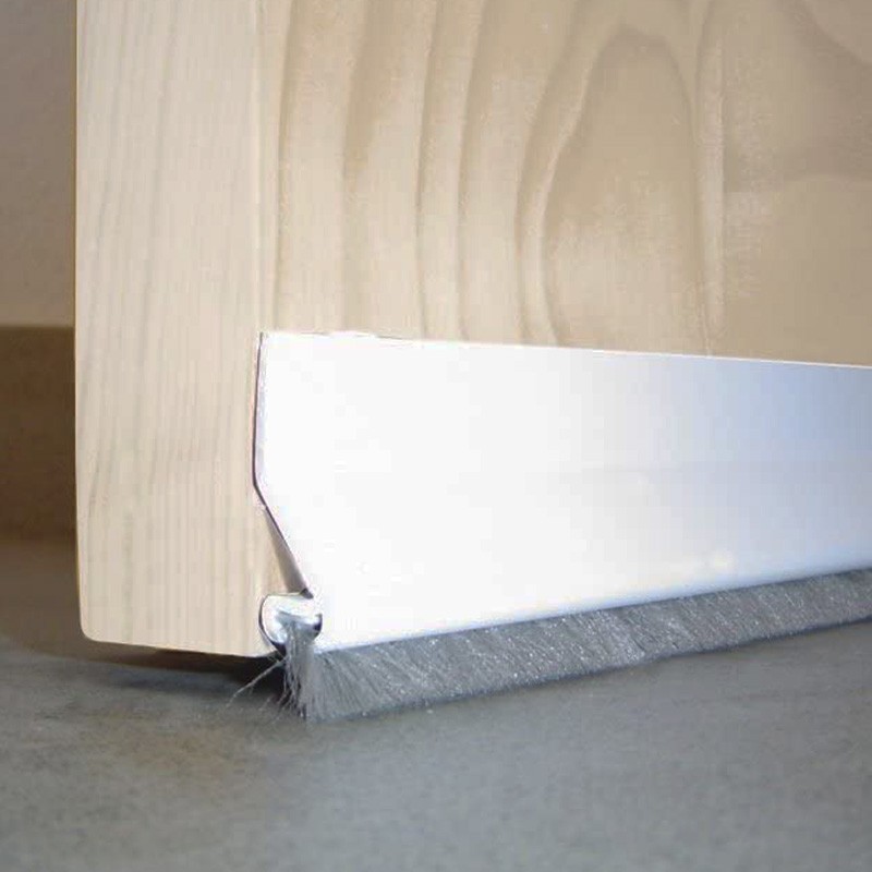 Burlete para Bajo de Puerta Adhesivo de PVC con Flecos - Burcasa - Blanco - 93.5 cm