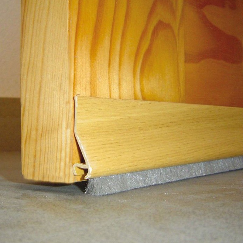 Burlete para Bajo de Puerta Adhesivo de PVC con Flecos - Burcasa - Roble - 93.5 cm
