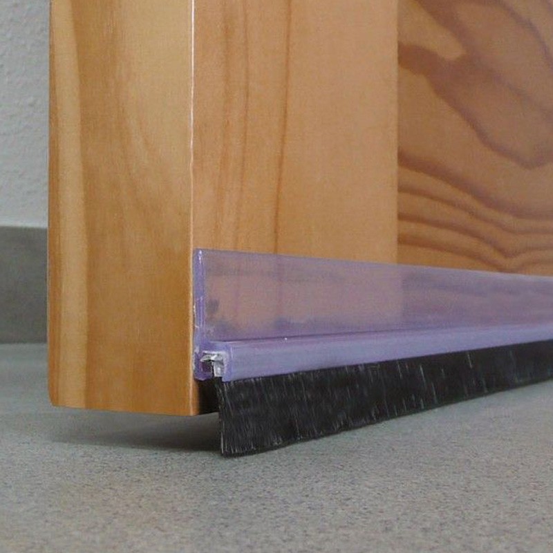 Burlete para Bajo de Puerta Adhesivo de PVC con Flecos - Burcasa - Transparente - 1 m