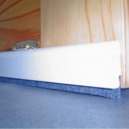 Burlete para Bajo de Puerta  Basculante de Madera con Paño para Atornillar - Burcasa - Blanco - 91.5 cm 2