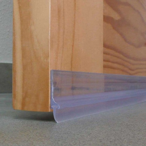 Burlete para Bajo de Puerta Adhesivo de PVC con Labio - Burcasa - Transparente - 1 m