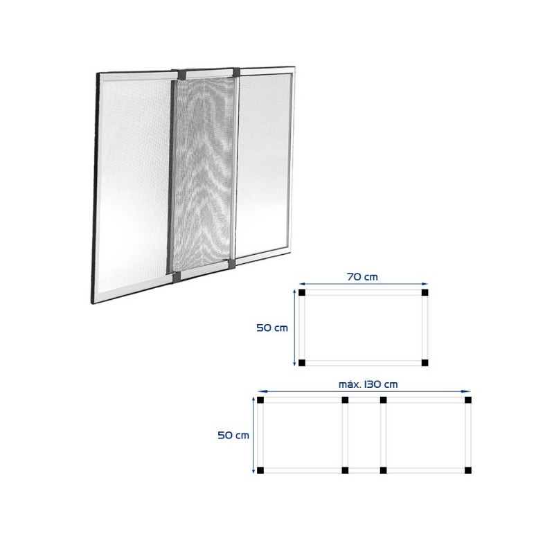 marco mosquitera ventana de aluminio fija extesible 70-134xh50 cm habitex