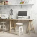 Mesa escritorio pequeño de madera con caballete natural GLAM - Astideco