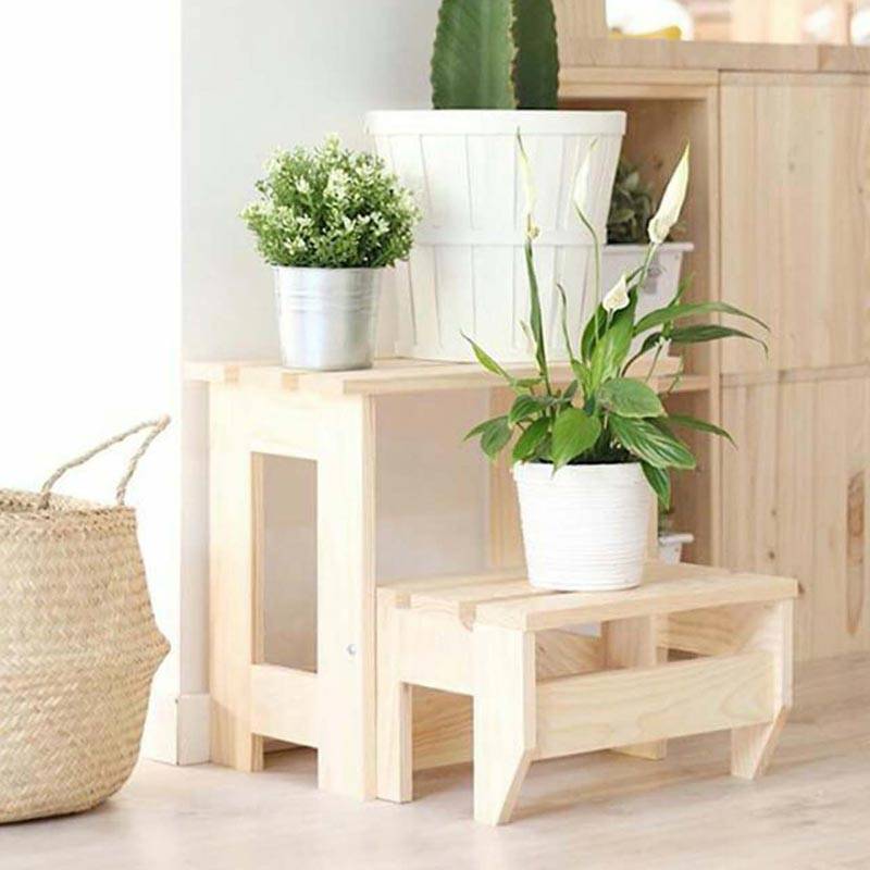 Costzon Taburete plegable de madera de 3 niveles, diseño 3 en 1 con  escalera, taburete y estante de almacenamiento, escalera plegable de madera  de