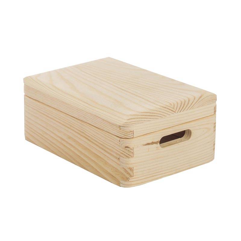 Caja mediana con tapa de madera