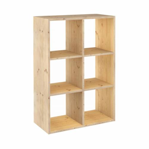 Estantería librería Gala de madera de pino con puertas, 49,6 cm ancho -  Astideco