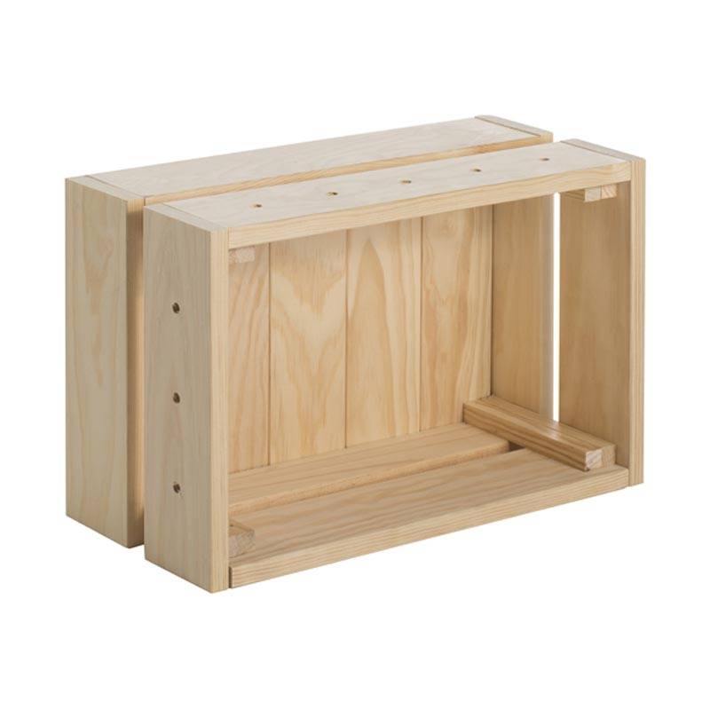 Caja de almacenaje madera maciza abeto 91x52x40 cm marrón